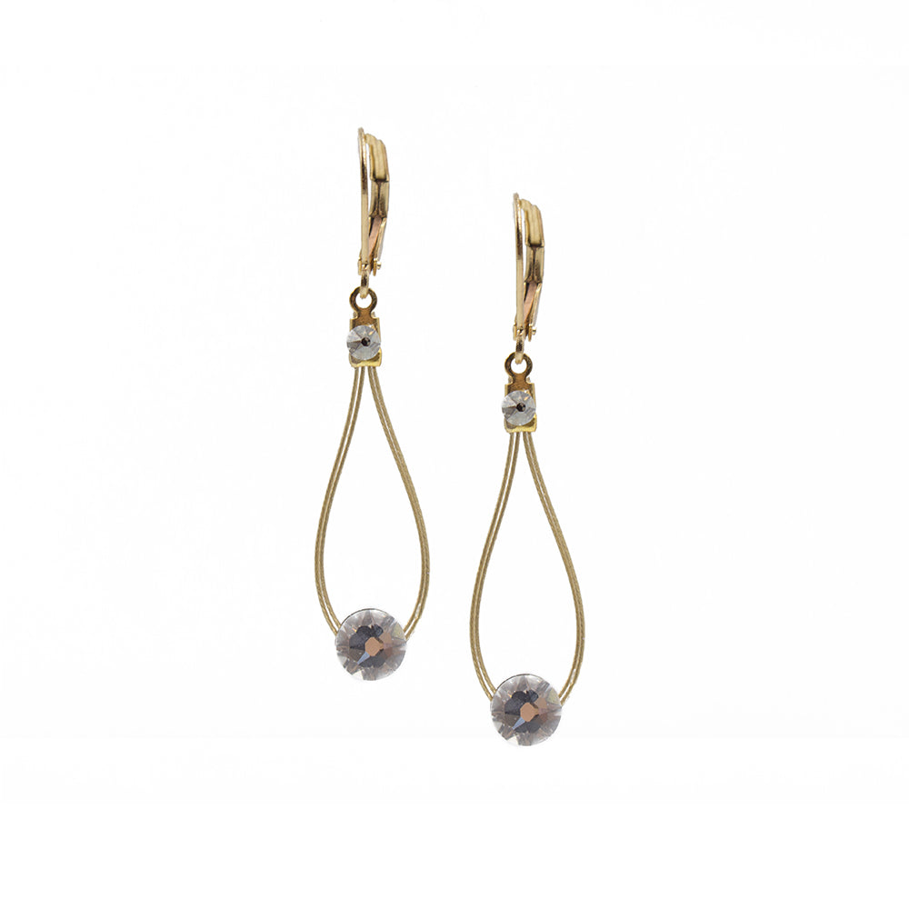 Eye Catching Teardrop Earring 2011: Clear/ Gold