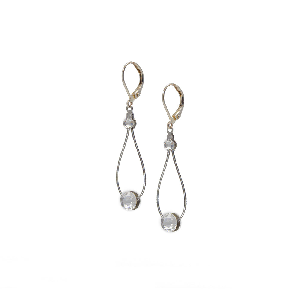 Eye Catching Teardrop Earring 2011: Clear/ Silver