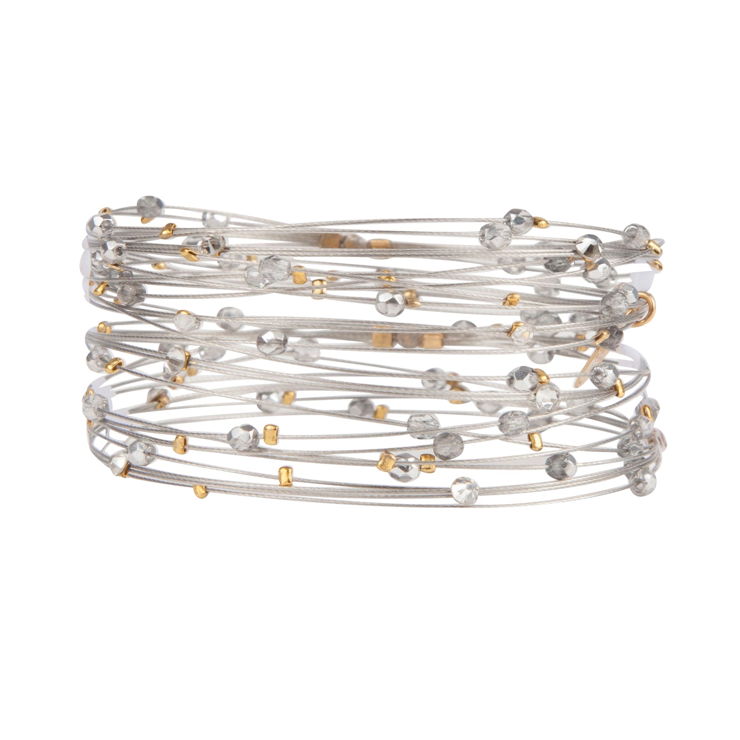 Bird's Nest Bracelet 3850: Silver/ Gold- Half Silver
