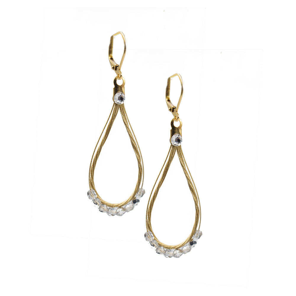 Chic Boho Teardrop Earring 2040: Clear/ Gold