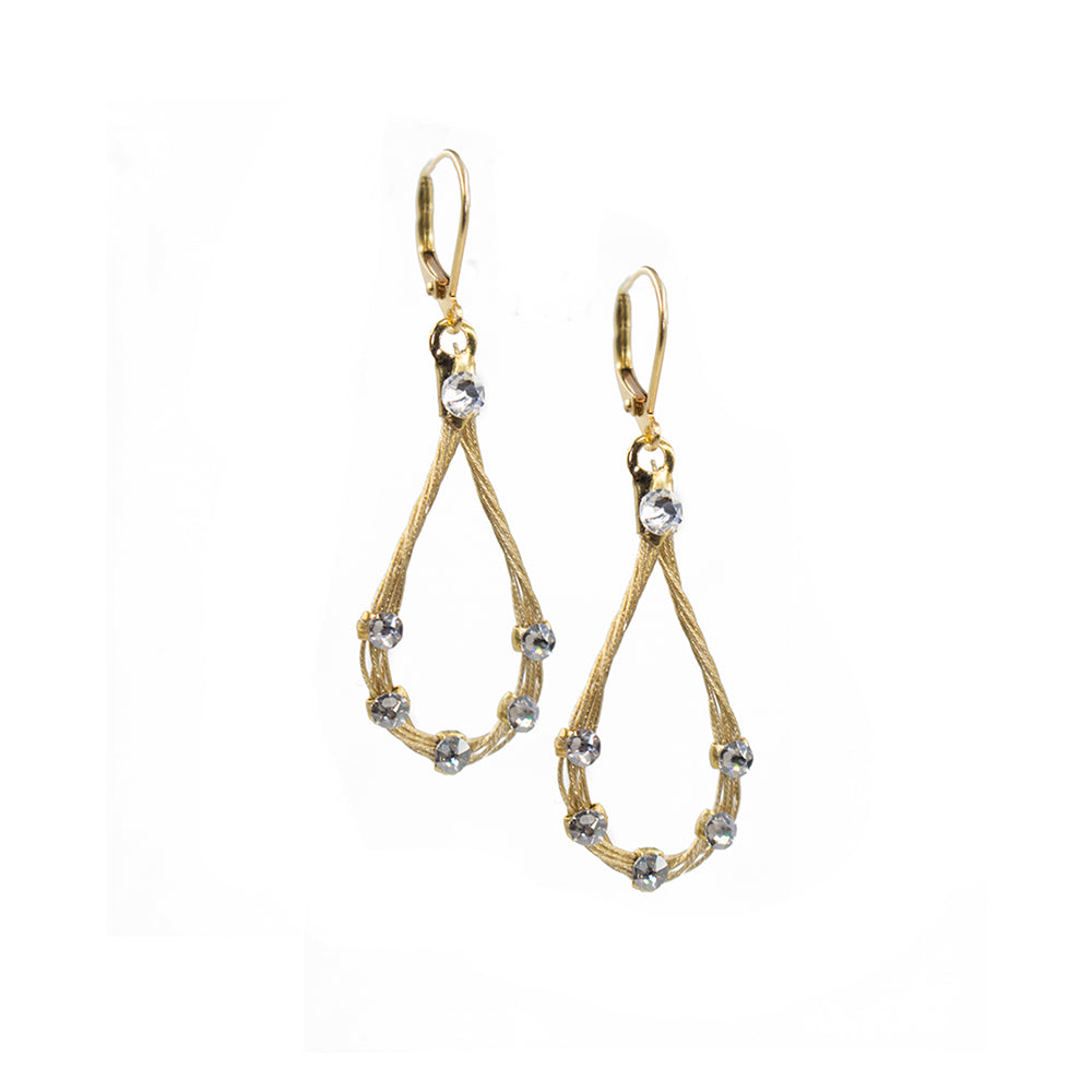 Handmade Love Teardrop Earring 2041: Clear/ Gold