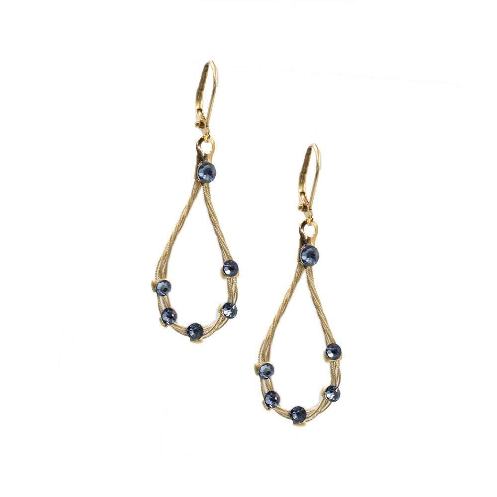 Handmade Love Teardrop Earring 2041: Water/ Gold