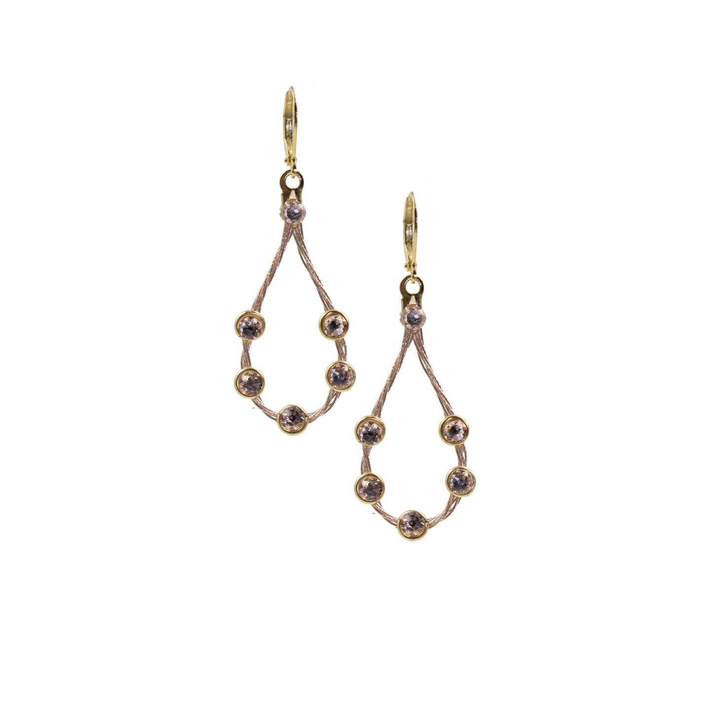 Inspired Teardrop Dangle Earring 2070: Silk/ Rose Gold