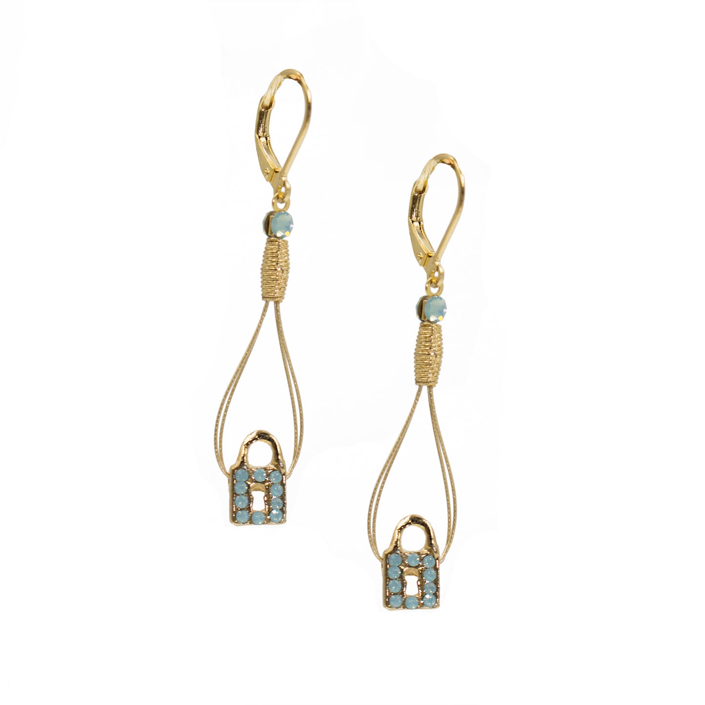 Earring 2088: Opal Turq/ Gold