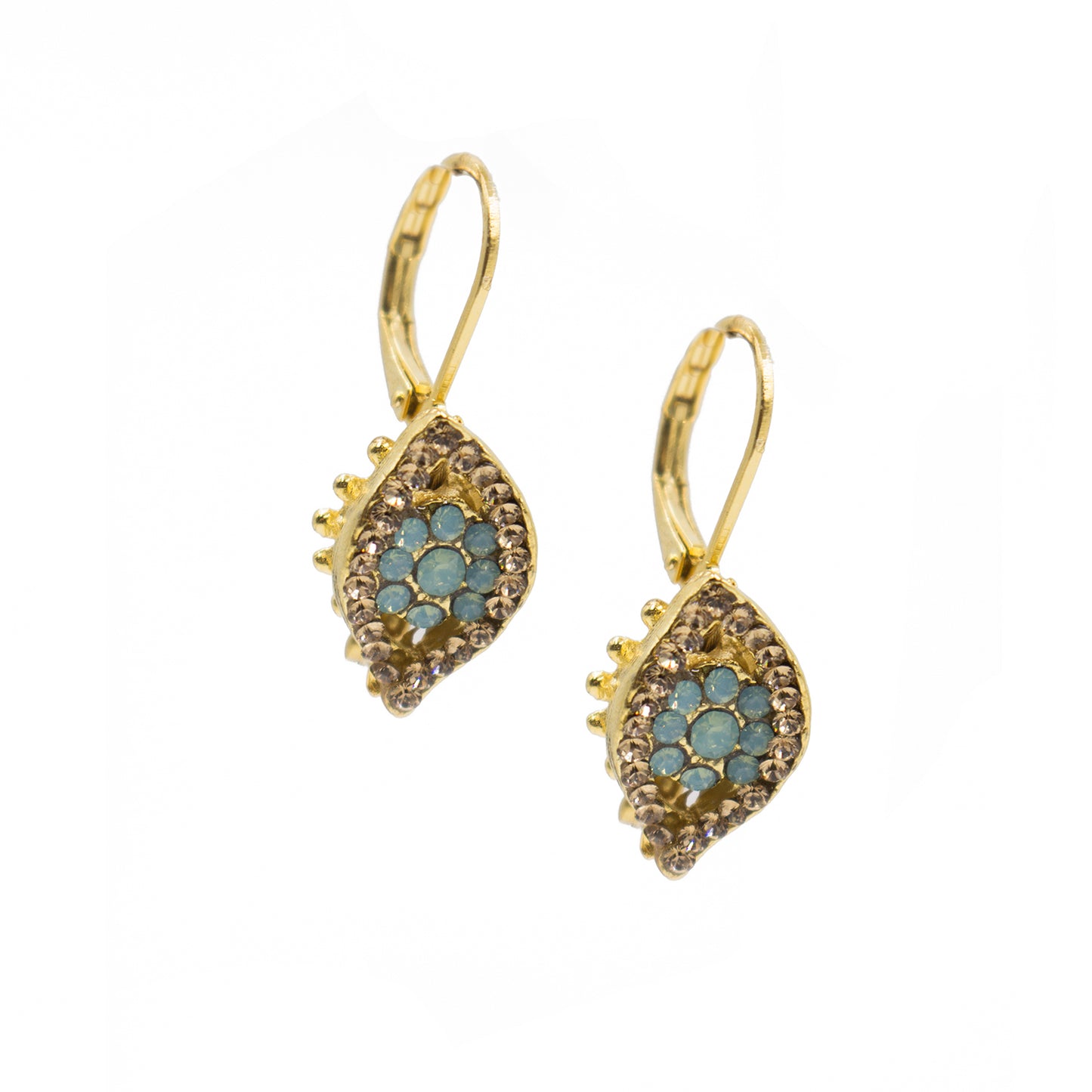 Earring 2091: Gold/ Opal Turq/ Gold