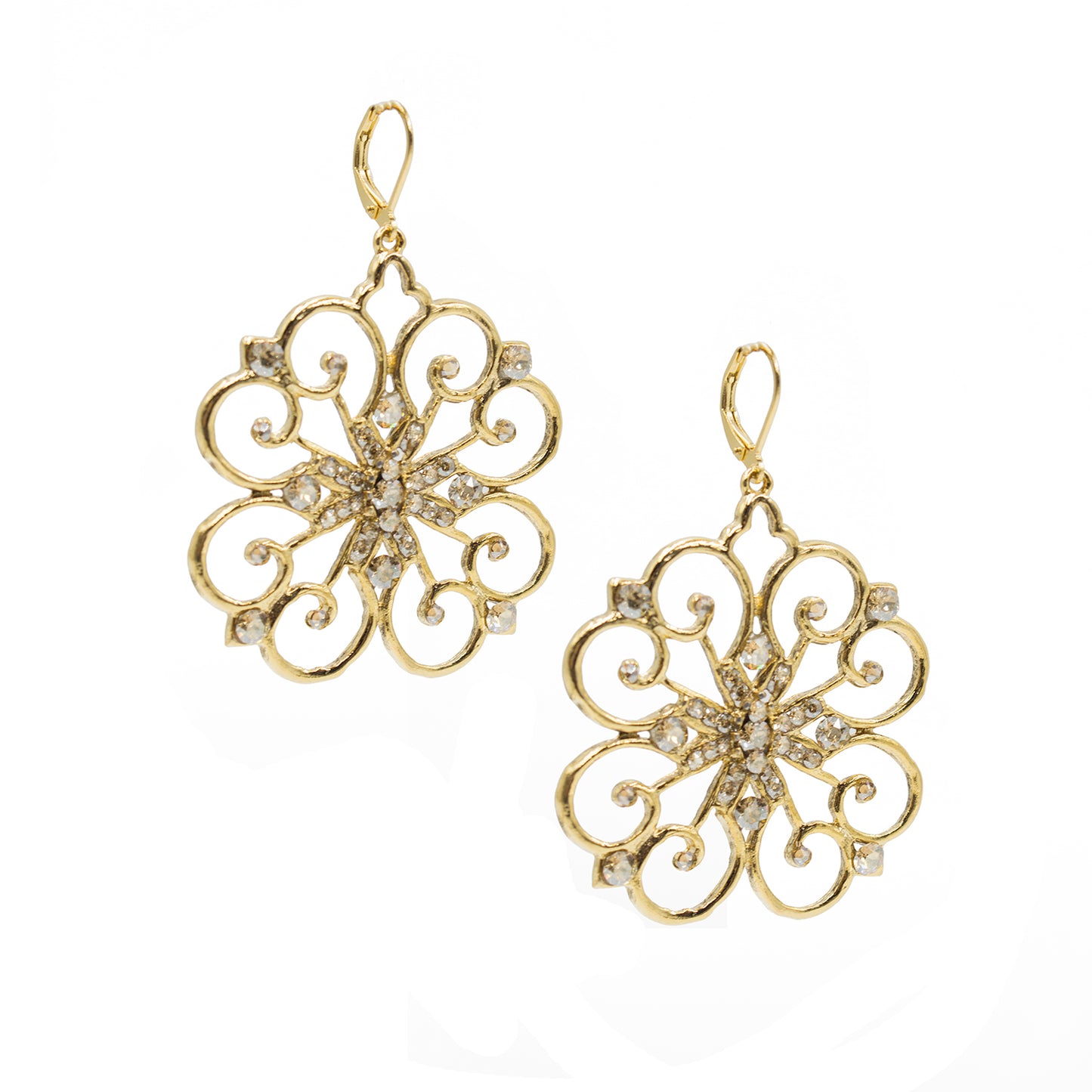 Earring 2097: Clear/ Gold