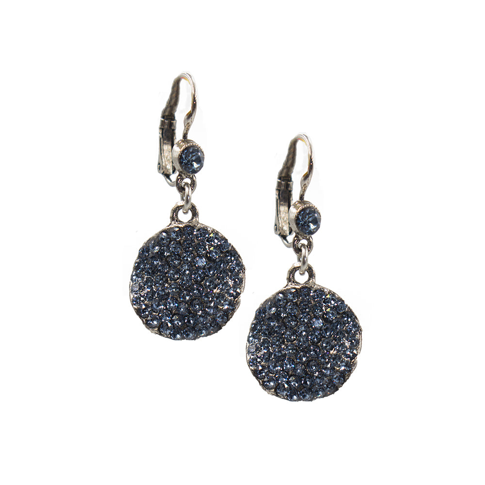 Glitzy Dangle Earring 2435: Denim/ Silver