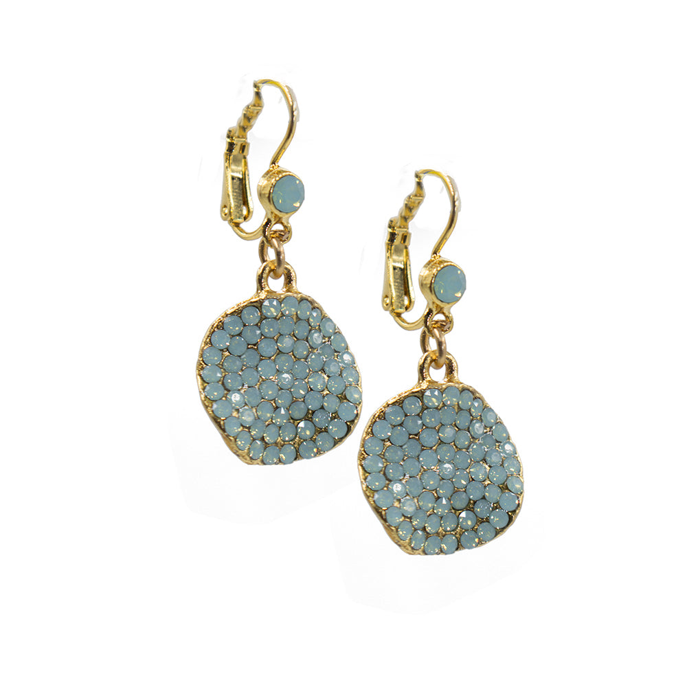 Glitzy Dangle Earring 2435: Turq/ Gold