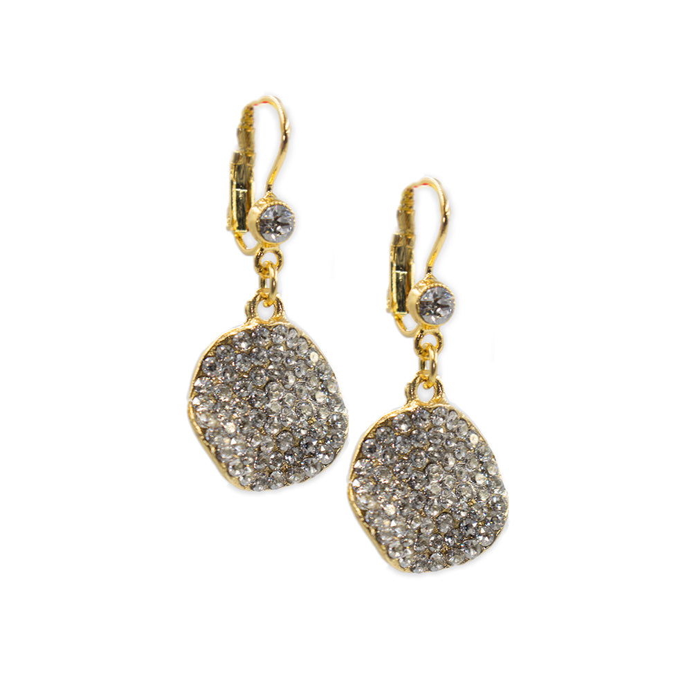 Glitzy Dangle Earring 2435: Clear/ Gold