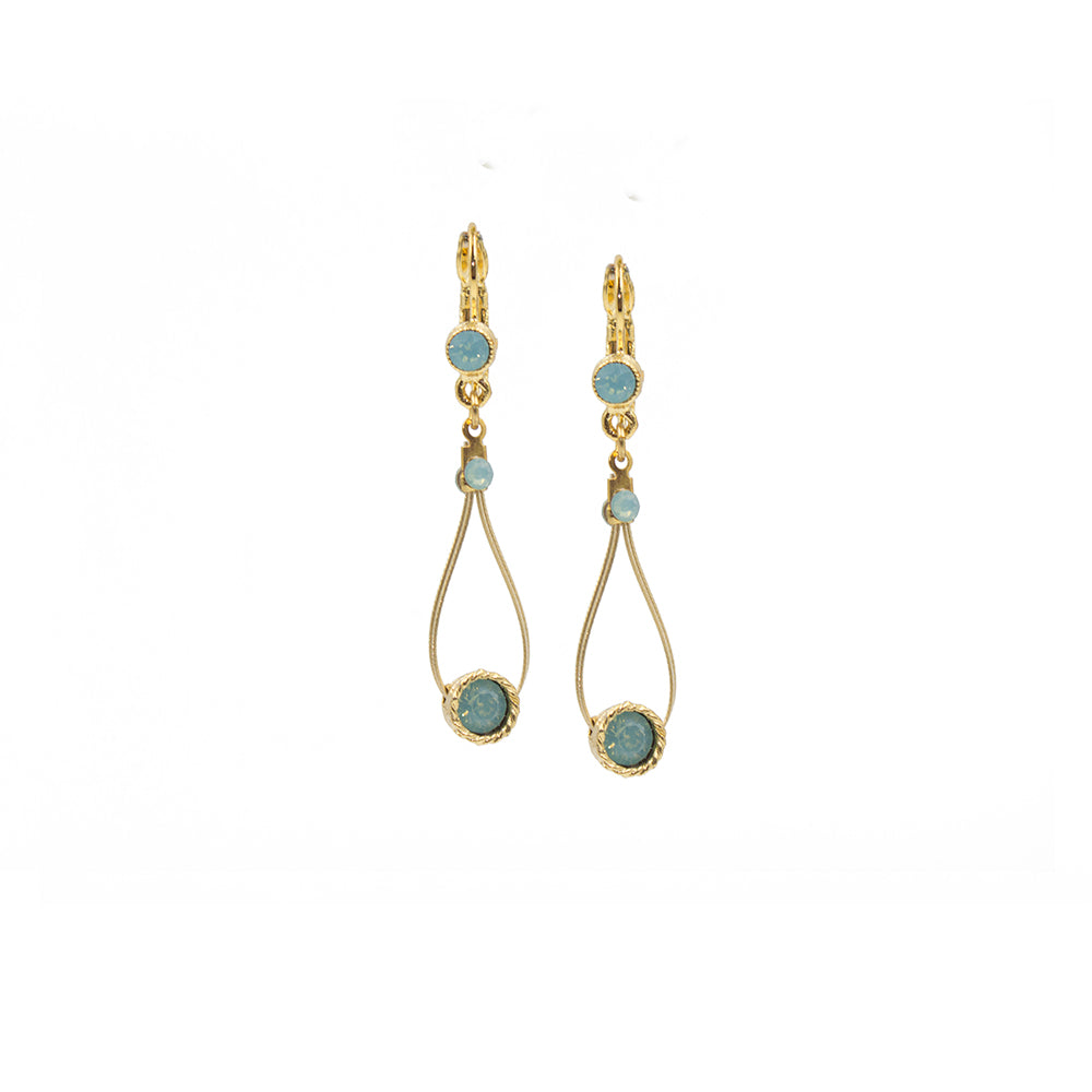 Chic Teardrop Dangle Earring 2701: Opal Turq/ Gold