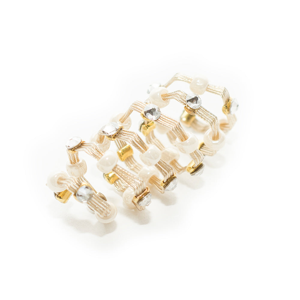 Ring 9039: Clear/ Ivory/ Gold