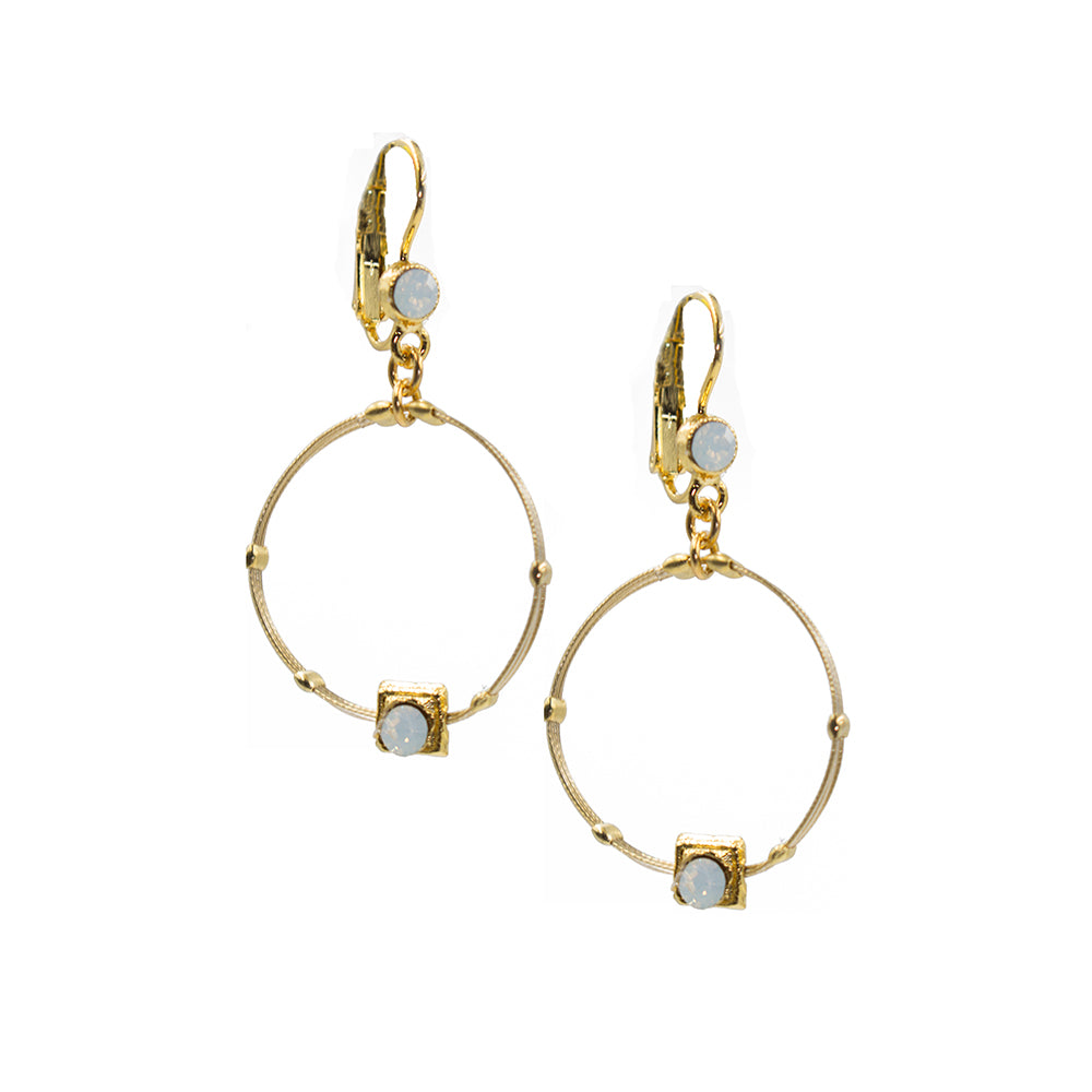 Chic Drop Hoop Earring 2803: Opal Turq/ Gold