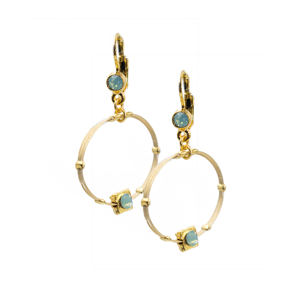 Chic Drop Hoop Earring 2803: Turq/ Gold