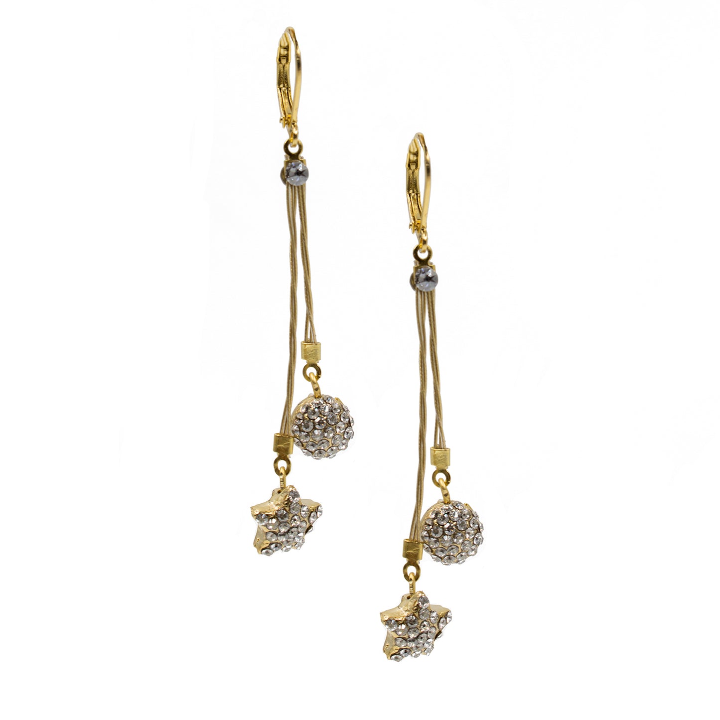 Earring 2993: Clear/ Gold