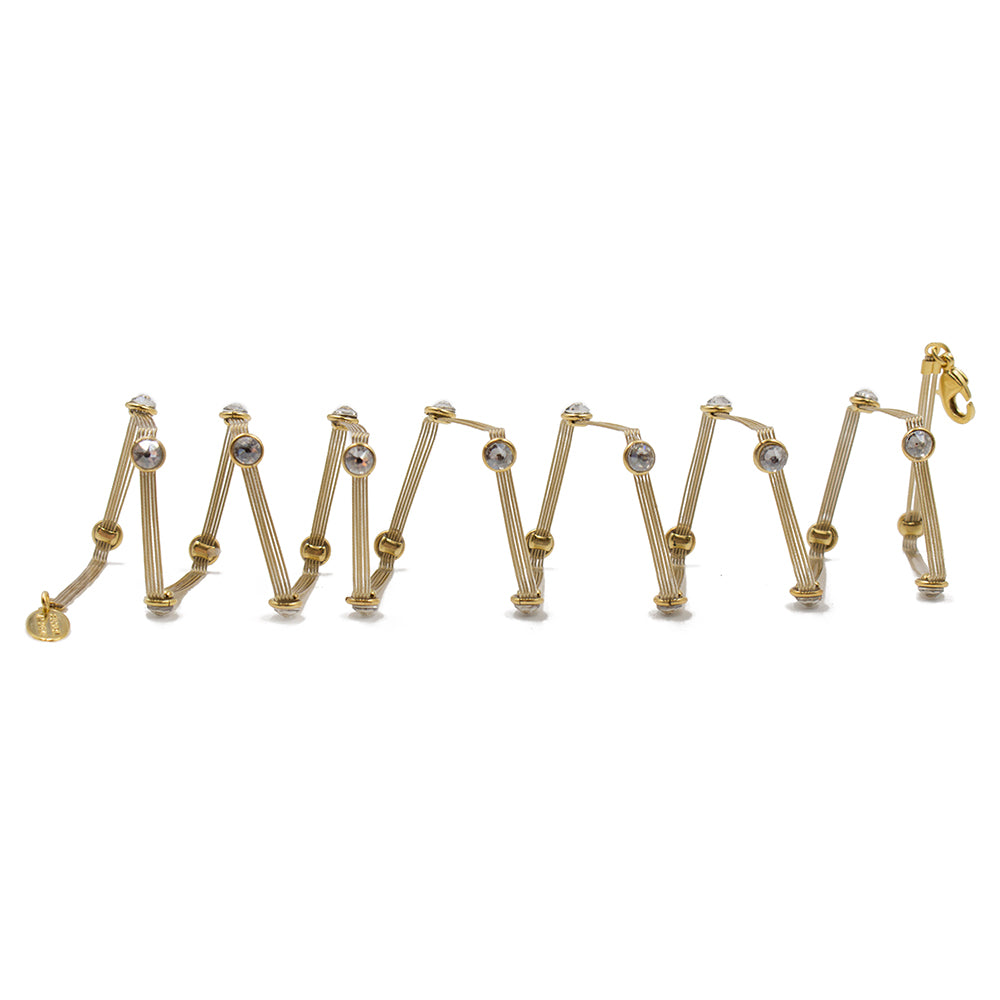 Exquisite Wraplet Bracelet 3052: Clear/ Gold