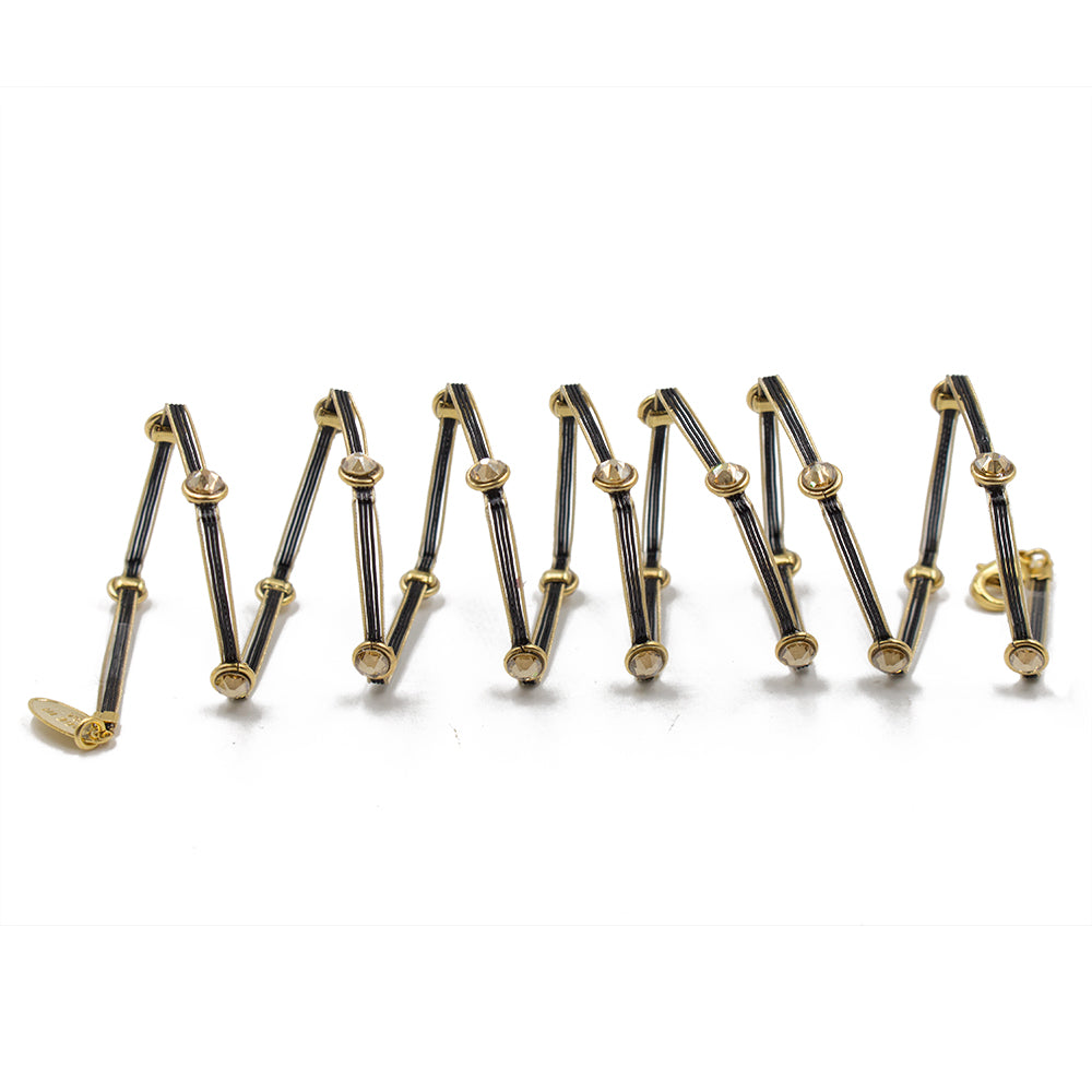 Exquisite Wraplet Bracelet 3052: Gold/ Black Mix