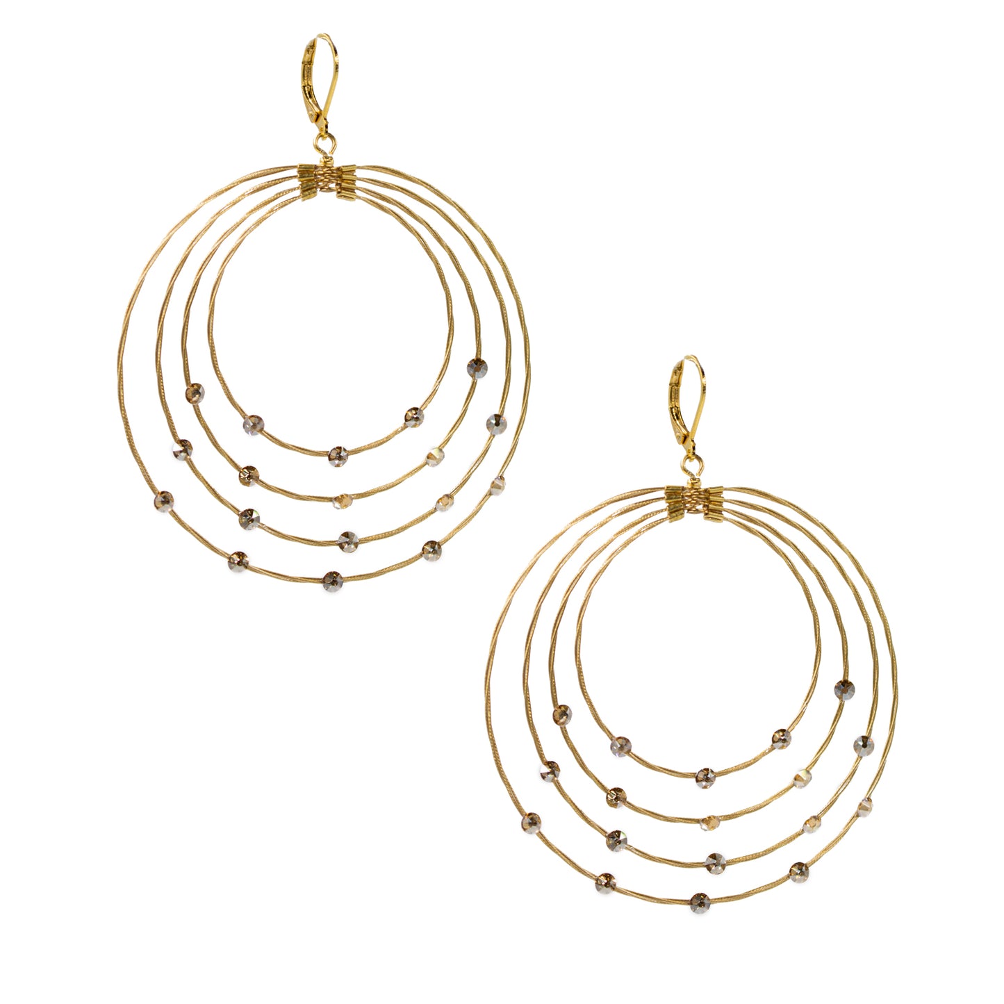 Sparkle Circle Earring 2106: Gold/ Gold