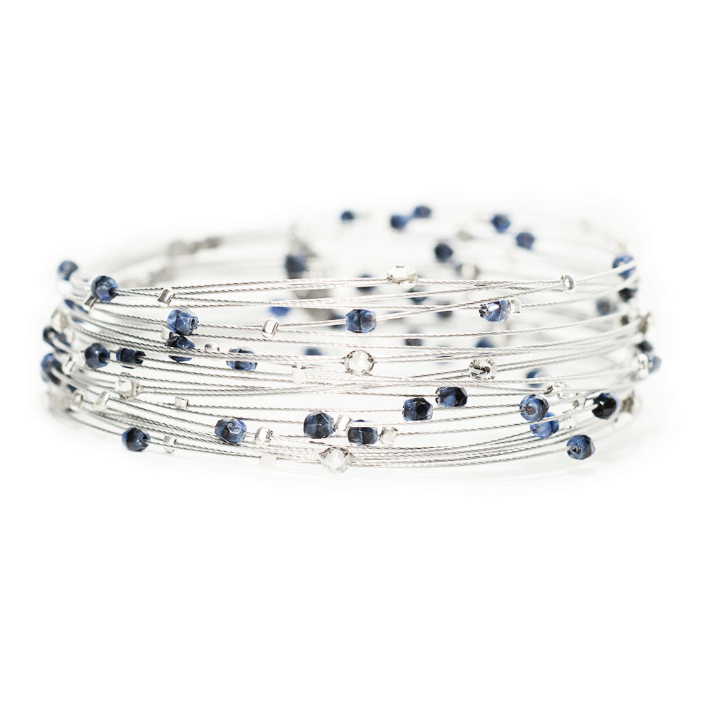 Bird's Nest Bracelet 3850: Denim/ Silver