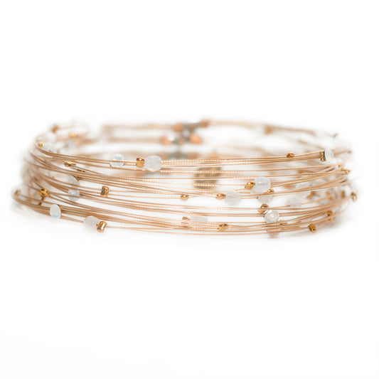 Bird's Nest Bracelet 3850: Opal White/ Gold