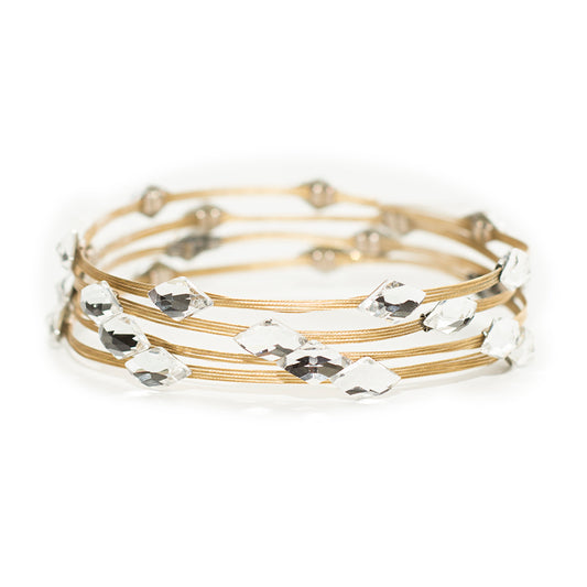 Be Jeweled Bracelet 3978: Clear/ Gold