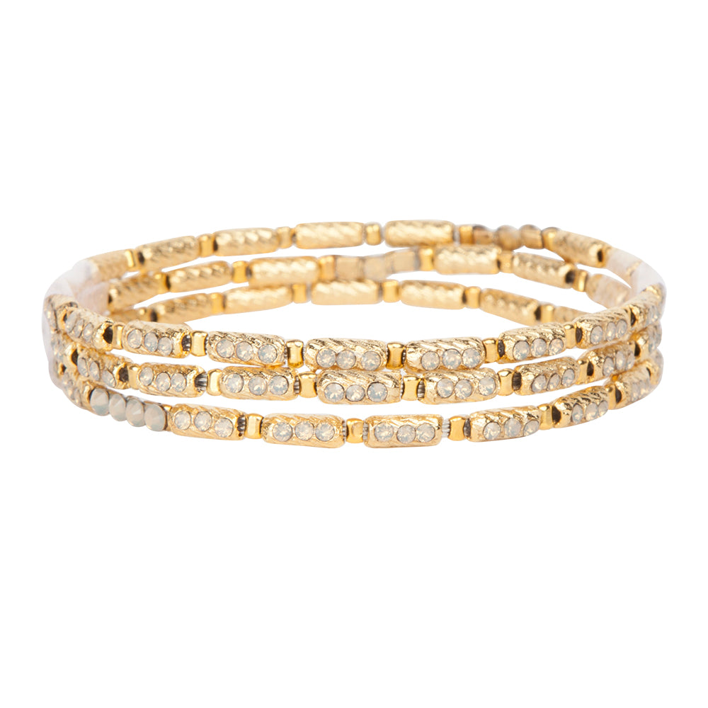Handmade Love Bracelet 4110: Opal Grey/Gold