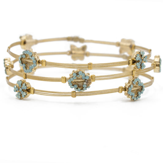 Eclectic Feminine Bracelet 4221: Opal Turq/ Gold
