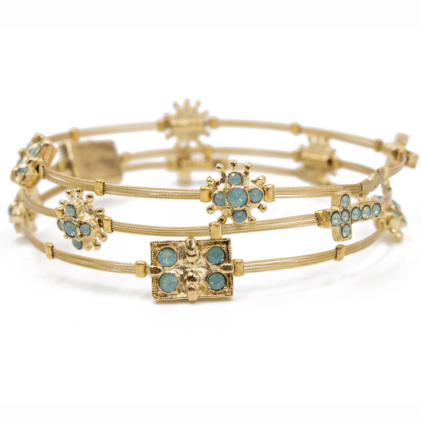 Earring 4222: Opal Turq/ Gold
