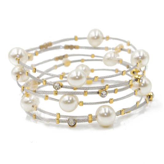 Love Pearl Bracelet 3701: White Pearl S/ G/ G