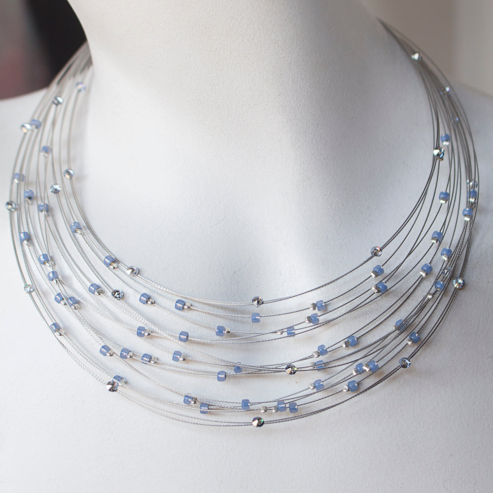 Necklace 8409: Water/ Silver