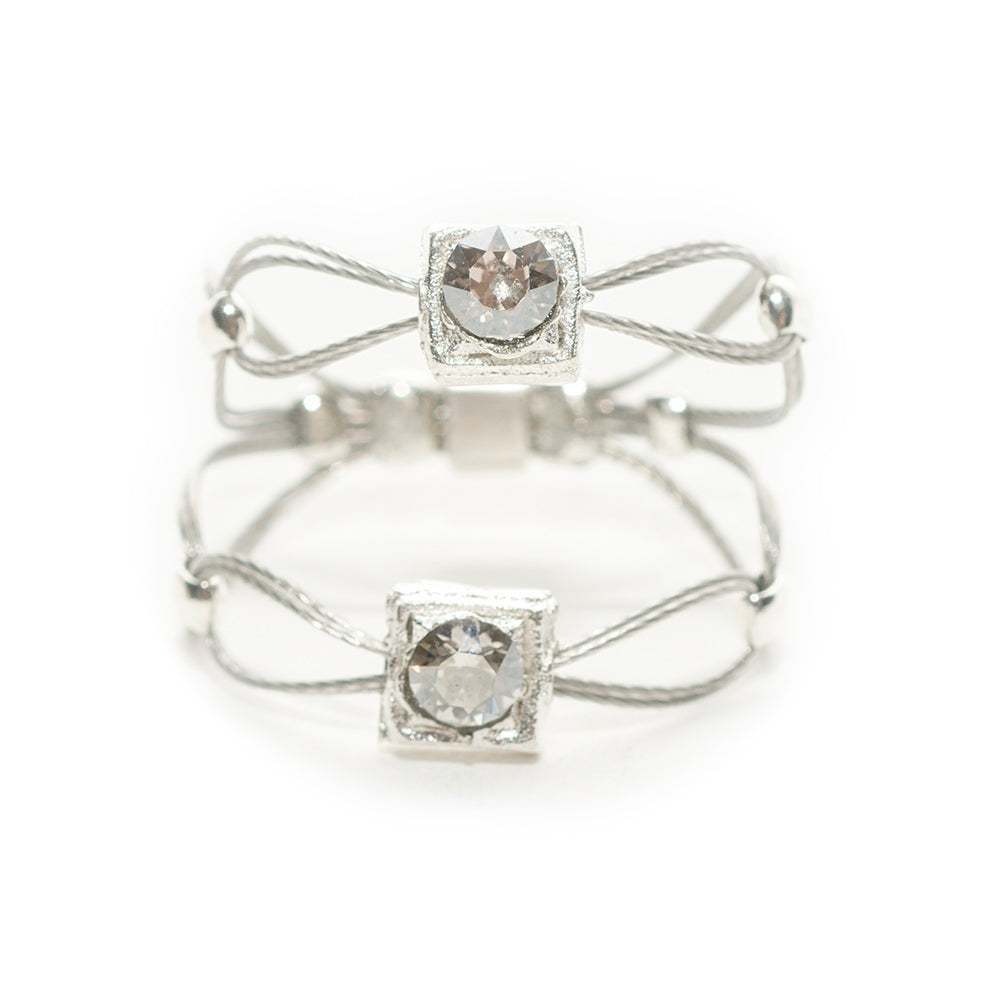 Ring 9032: Clear/ Silver/ Silver