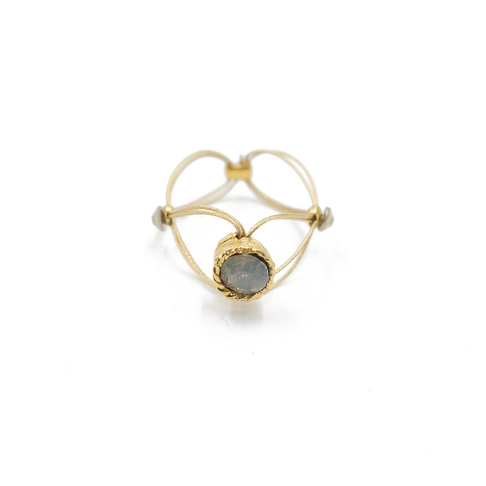 Love Ring 9332: Opal White/ Gold