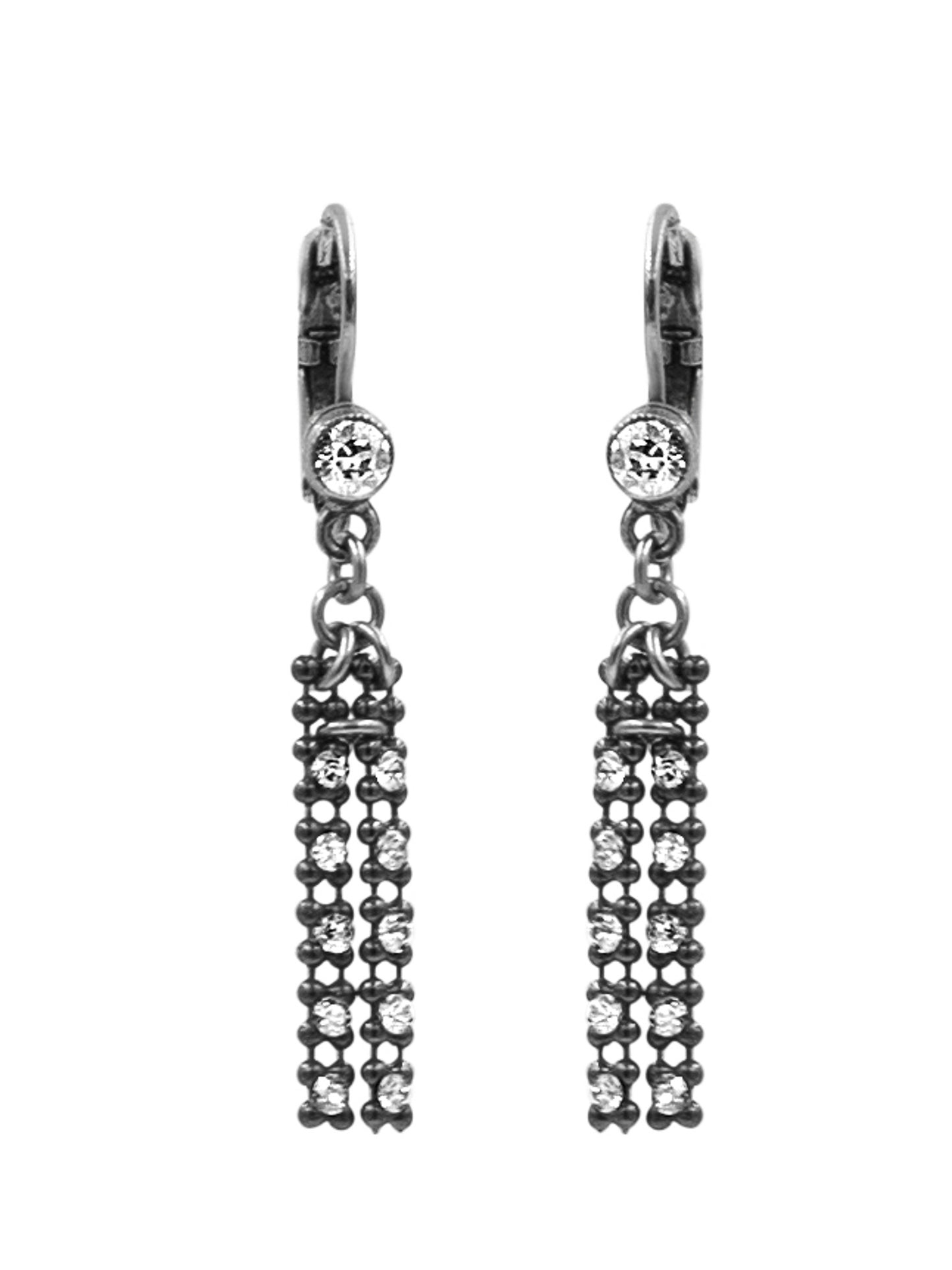 Sparkle Zip Earring 2001: Clear/ Silver