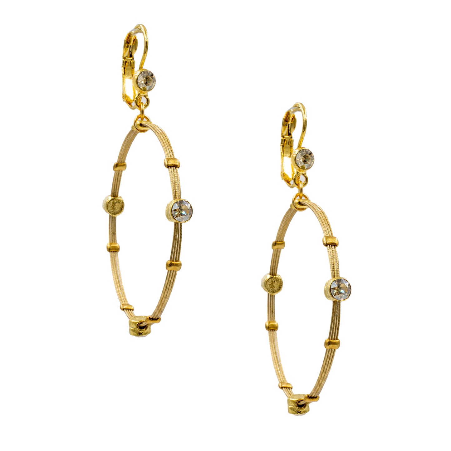 Elegant Hoop Dangle Earring 2911: Gold/ Gold