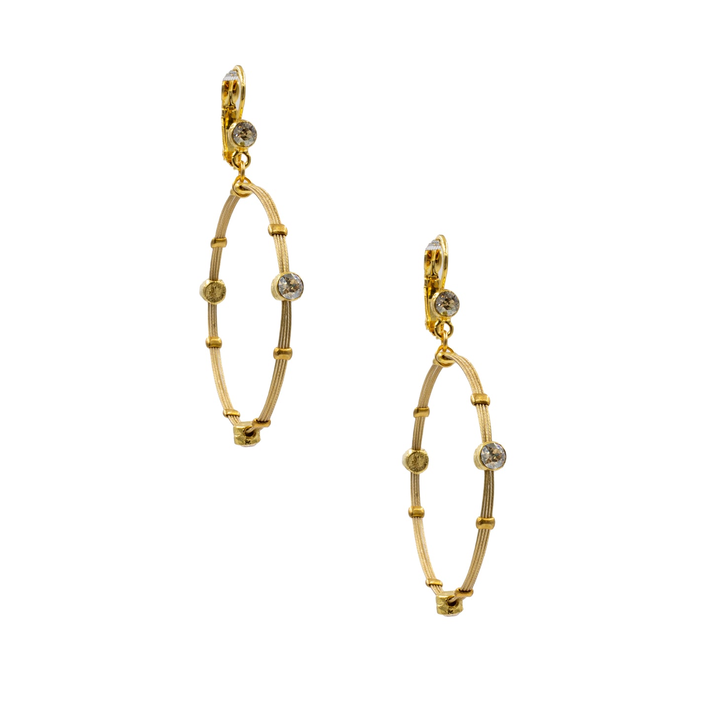 Small Hoop Dangle Earring 2912: Gold/ Gold