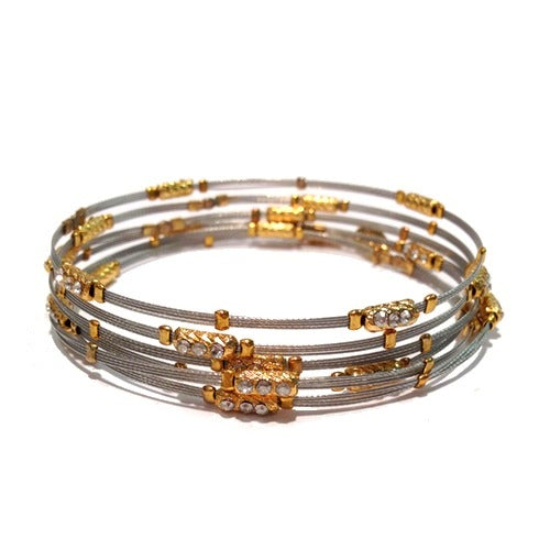 Timeless Elegance Bracelet 3017: Clear / Silver / Gold