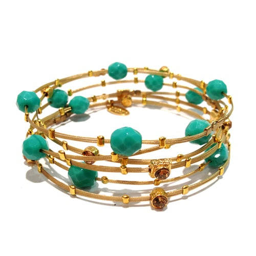 Forever Enchanting Women's Bracelet 3700: LtCo / Turq / Gold