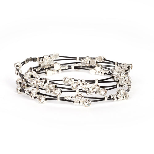 Paradise Bracelet 3866: Clear / Black / Matte Silver