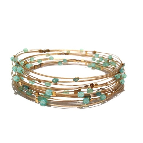Bird's Nest Bracelet 3850: Opal Turq / Sky / Gold