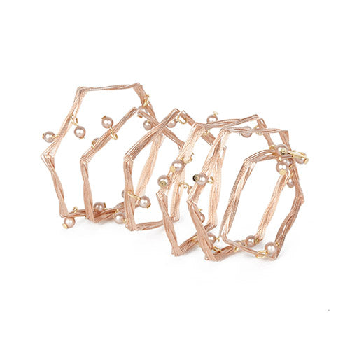 Glitzy Wraplet Bracelet 3881: Powder Pearl / Rose