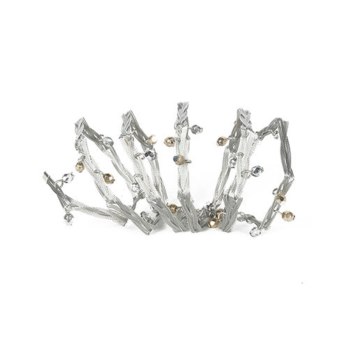 Glitzy Wraplet Bracelet 3881: Silver Gold / Silver