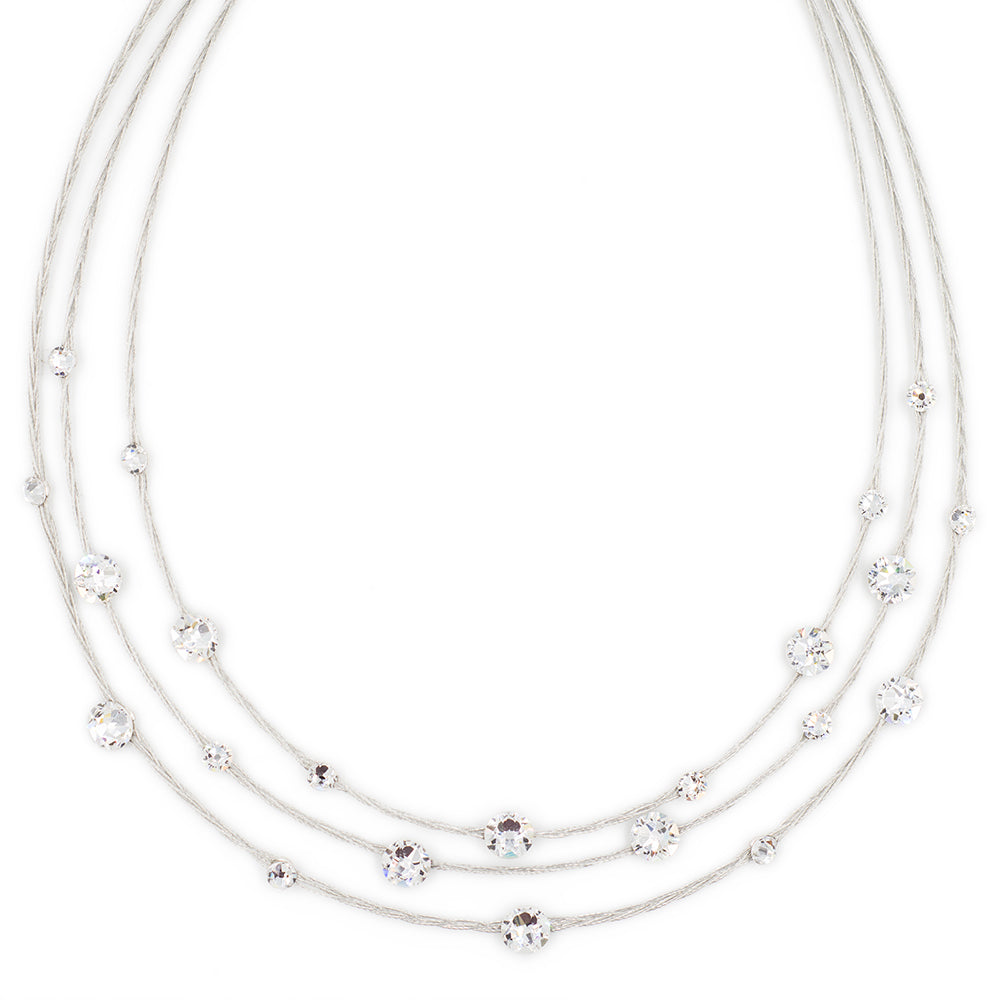 Enchanting Women's Necklace 8389: Clear/ Silver