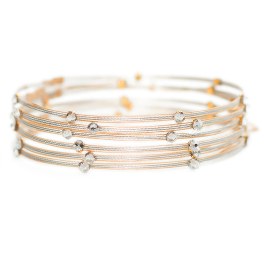 Beautiful Illusion Bracelet 3598: Clear/ Mix Silver Gold