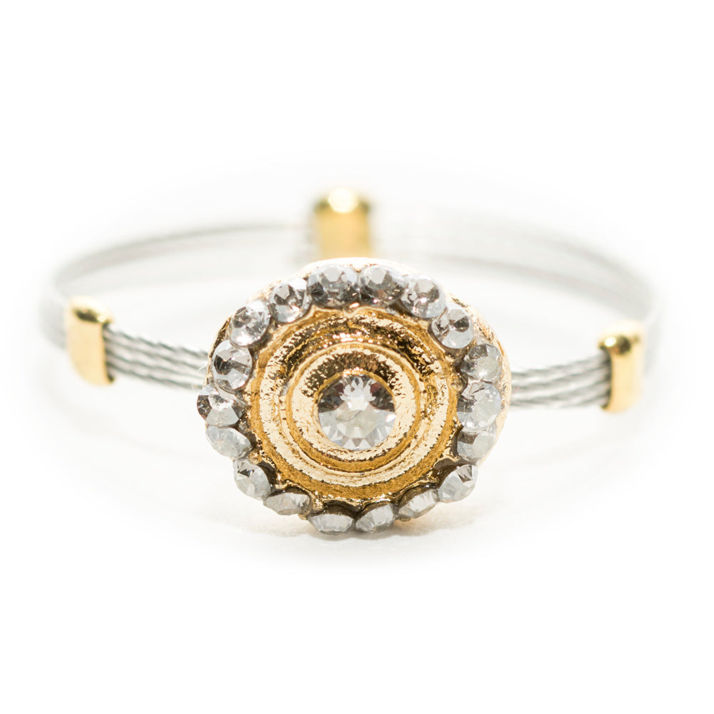 Ring 9038: Clear/ Silver/ Gold