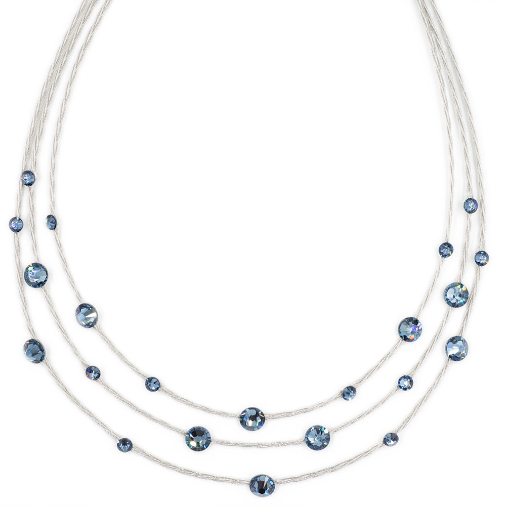 Enchanting Women's Necklace 8389: Denim/ Silver