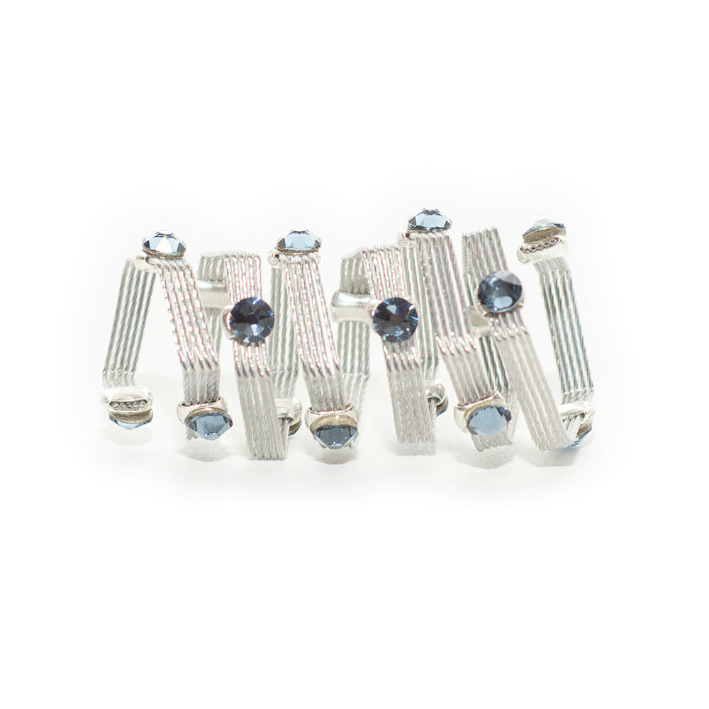 Love Wraplet Ring 9317: Denim/ Silver