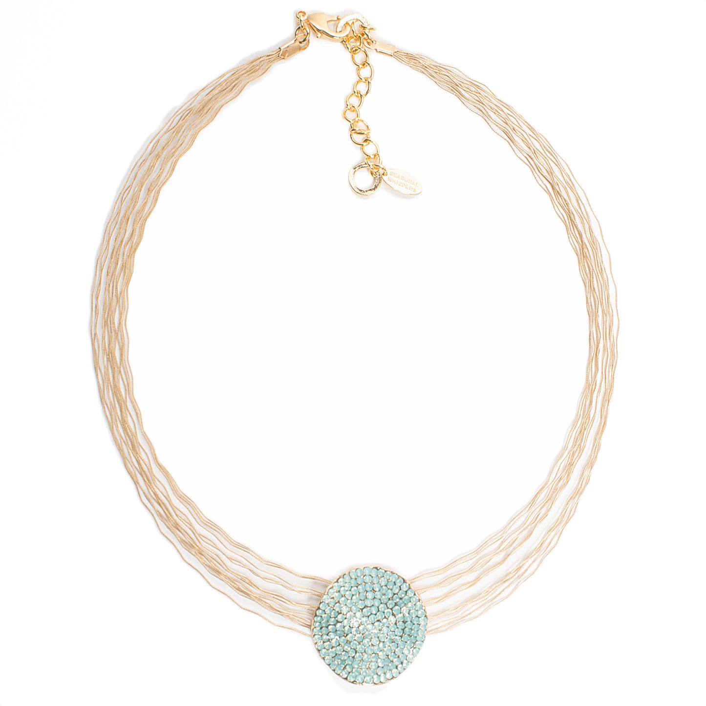 Handmade Love Necklace 8249: Turquoise Opal / Gold