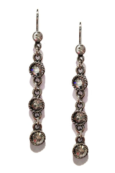 Dazzling Dangle Earring 2297: Clear / Silver