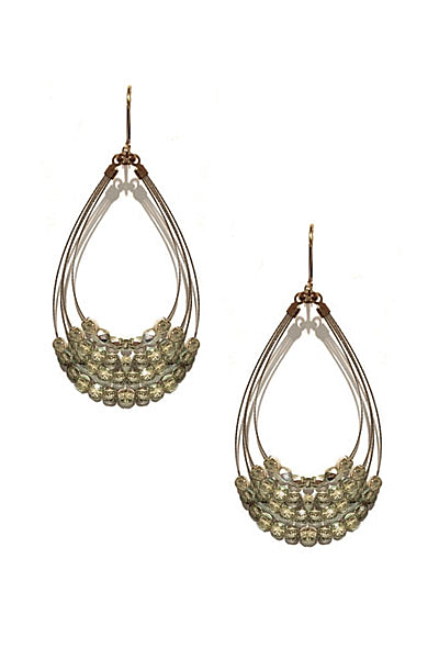Sparkle Beaded Dangle Earring 2421: HS / Silver