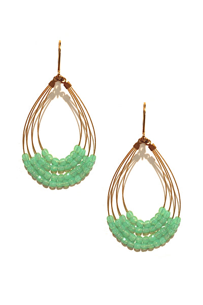 Sparkle Beaded Dangle Earring 2421: Sky / Gold