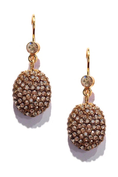 Love Sparkle Round Drop Earring 2483: Gold Shade / Gold